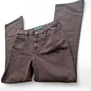 Vintage |Ralph Lauren| Brown Studded Jeans Woman's Size 6P*